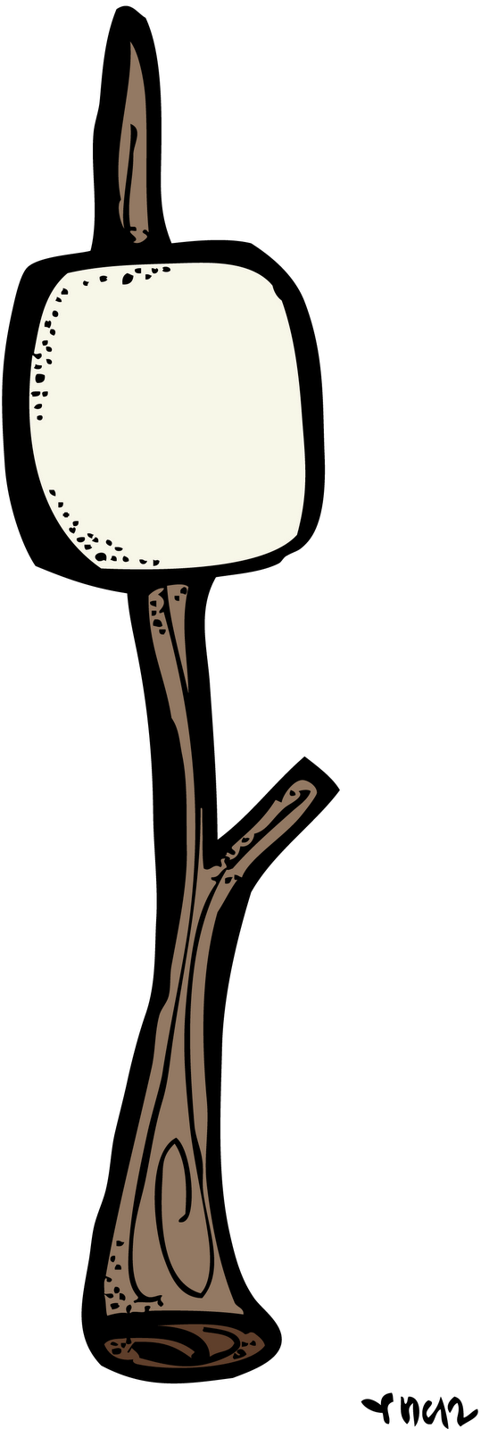 Lds Camp Cliparts - Cartoon Marshmallow On Stick (539x1600)