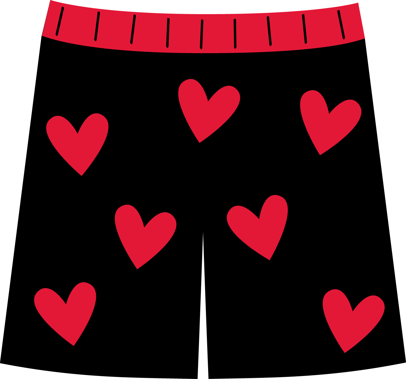 Costura E Roupas - Heart Boxers Clipart (1350x1260)