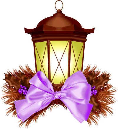 سكرابز لمبات ذهبي - Christmas Lanterns Clipart (400x437)