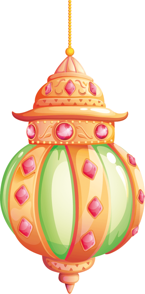 موضوع سكرابز رمضان ، فوانيس ، مدافع ، مخطوطات ، اشرطه - Ramadan Color Scheme Ramadan Lanterns Gold (480x970)