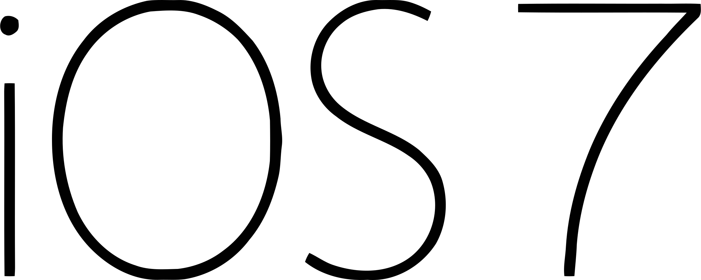 Apple Ios 7 Logo Black And White - Iphone 7 Logo Vector (2400x960)