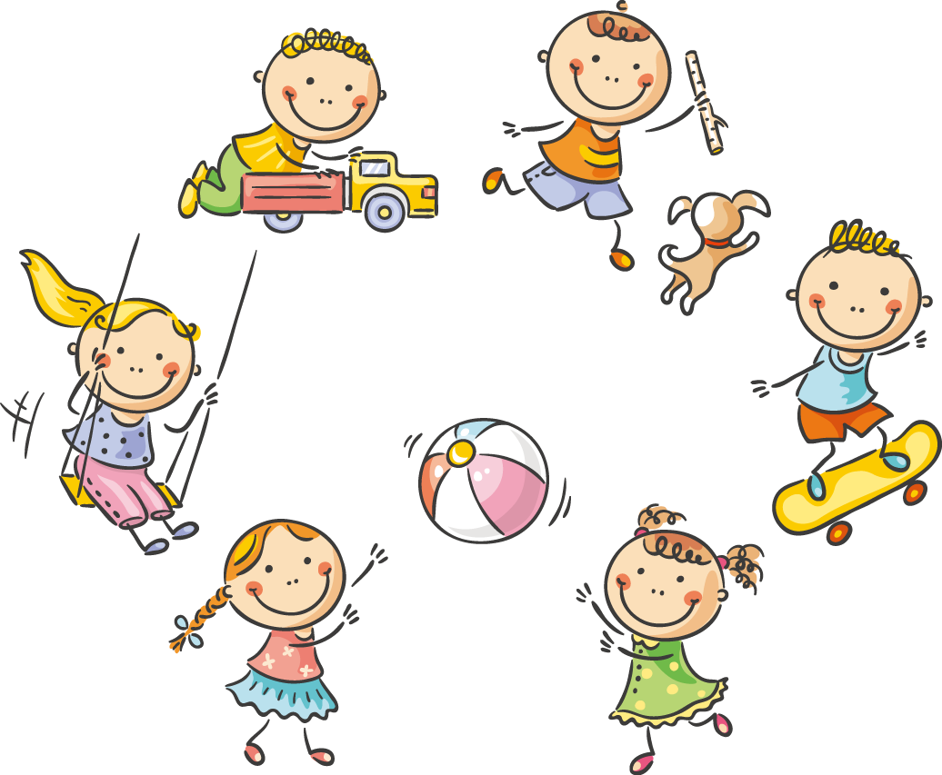 Child Play Cartoon Stock Photography - Kids Playing Outside Cartoon (1036x853)