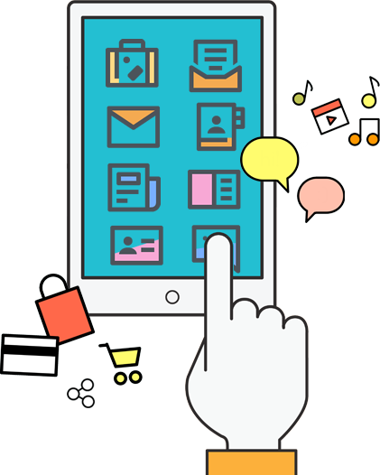 Compre Já - Social Media Marketing Cartoon (421x526)