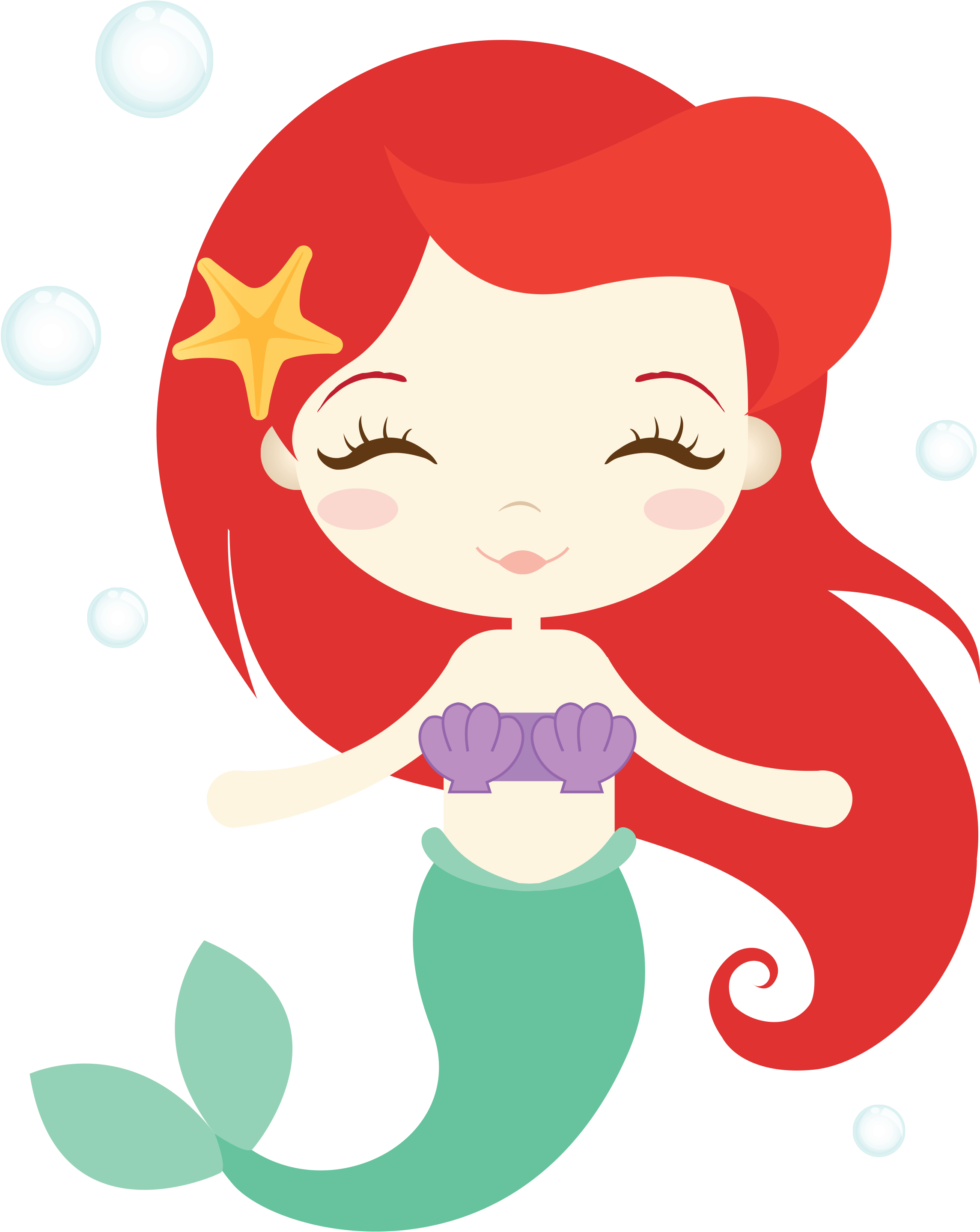 Snow2 - Mermaid Clipart (3000x3000)