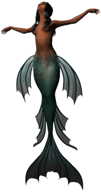 Mermaid Dark Green Tail - Mermaid Silhouette Png (400x400)