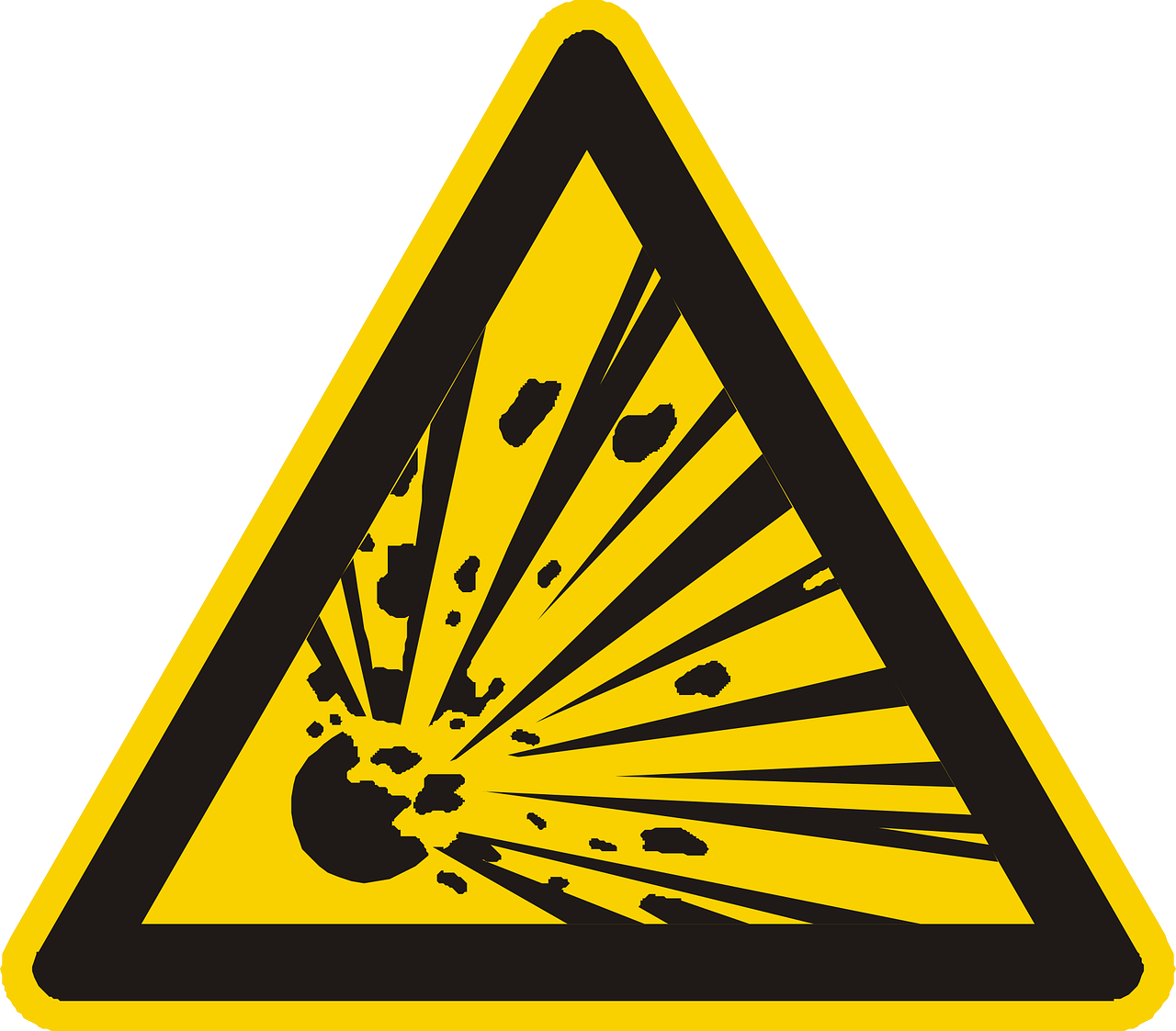 Explosive Explosion Bomb Sign Png Image - Explosion Danger Png (1280x1123)