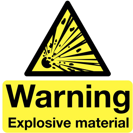 Explosive Sign Transparent Background - Danger Explosive Materials Signs (600x600)