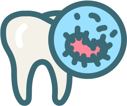 Dental Premium Color Symbol - Bacteria Teeth Icon (512x512)