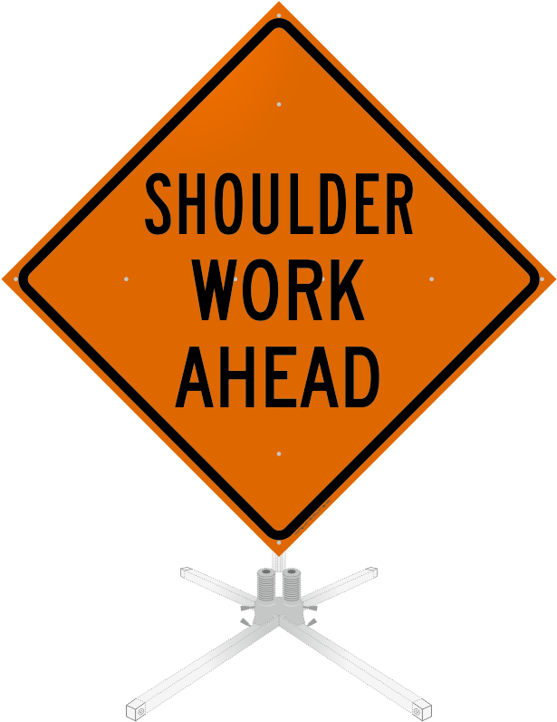 Shoulder Work Ahead Roll-up Sign - Nmc Tm186k 30" X 30" .080 Hip Reflective Aluminum Shoulder (628x800)