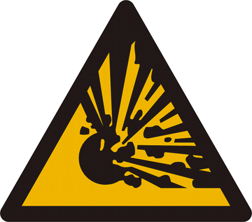Czas Płynie Nieubłaganie Naprzód Wraz Z Nowym Wydaniem - Explosion Warning Sign (512x452)