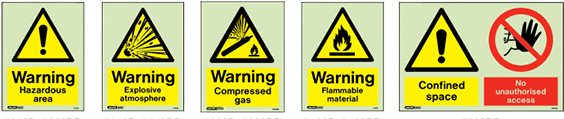 Safety Signs Renico Industrial - Warning Explosive Substances Sign - Jalite 7423d (600x200)