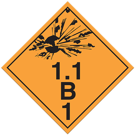Placard Class1 - 1b Explsives - Class 1 Hazardous Materials (500x500)