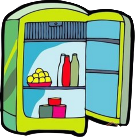 토스트 피자 - Refrigerator Cartoon Png (471x479)