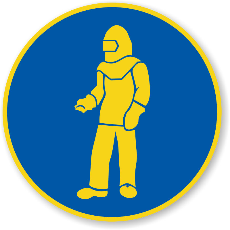 Wear Full Protective Clothing, 12", Reflective Sheet (800x800)
