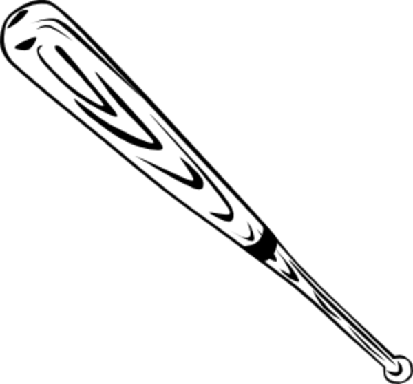 Bat Clipart Black And White Crossed Baseball Bats Clipart - Baseball Bat Clip Art (600x558)