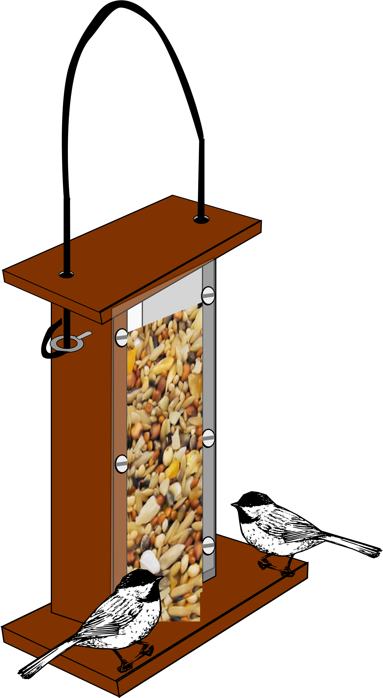 Clip Art Bird Feeder - Transparent Bird Seed Feeder Clipart (1376x2400)
