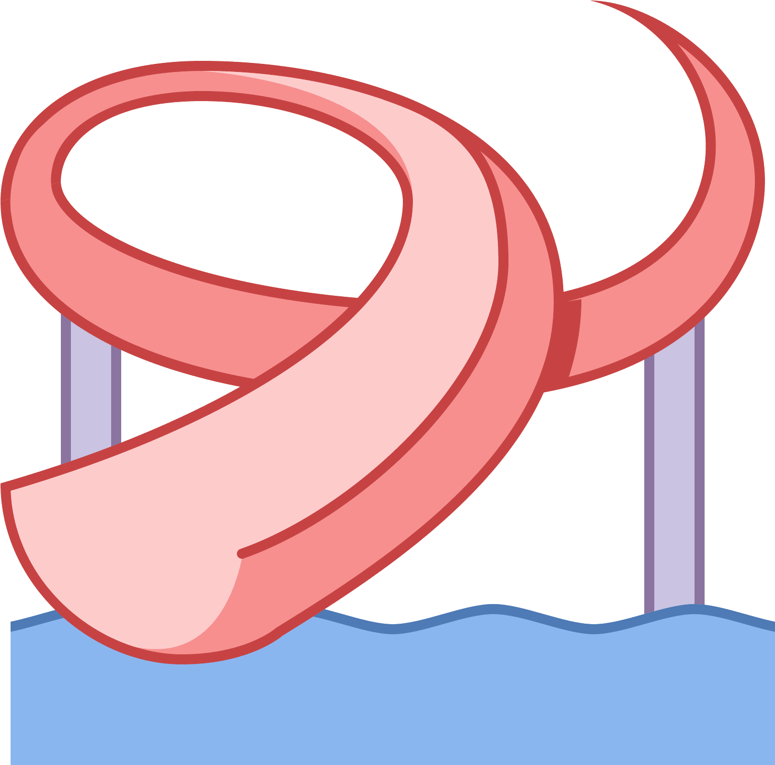 Computer Icons Water Park Water Slide Clip Art - Water Park Water Slide Clipart (1600x1600)
