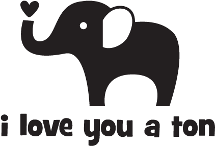 I Love You A Ton Wall Quotes Decal Great In A Nursery - Indian Elephant (451x451)