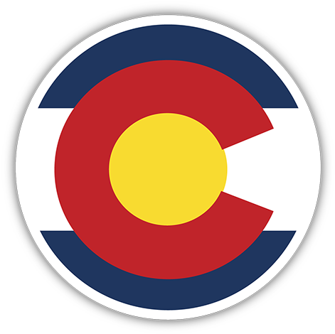 Colorado Flag Circle Bumper Sticker - Interstate Sign (720x720)