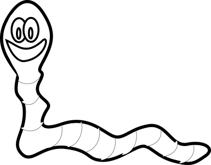Worm Smile Animal Earth Rain Cartoon Worm - Worms Coloring Page (436x340)