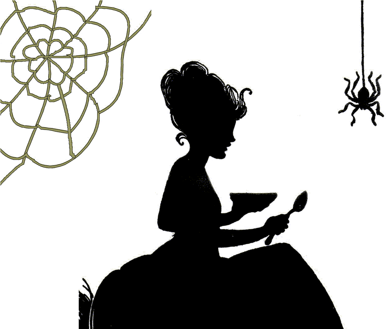 This Uses Nursery Rhymes To Teach Preschoolers About - Little Miss Muffet Silhouette (1261x1069)
