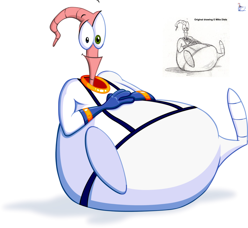 Fat Earthworm Jim By Look1982 - Earthworm Jim (1024x934)