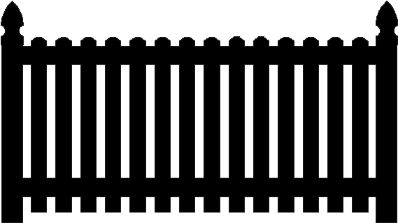 Fence Clipart Pickett - Black Metal Picket Fence (602x338)