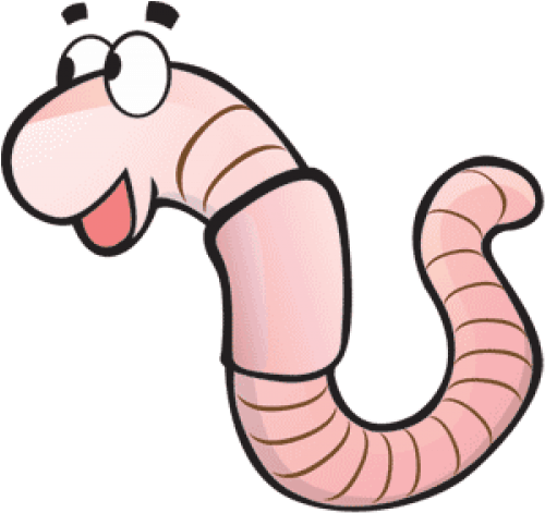 Wiggle Worm Clipart - Red Wiggler Cartoon (500x500)