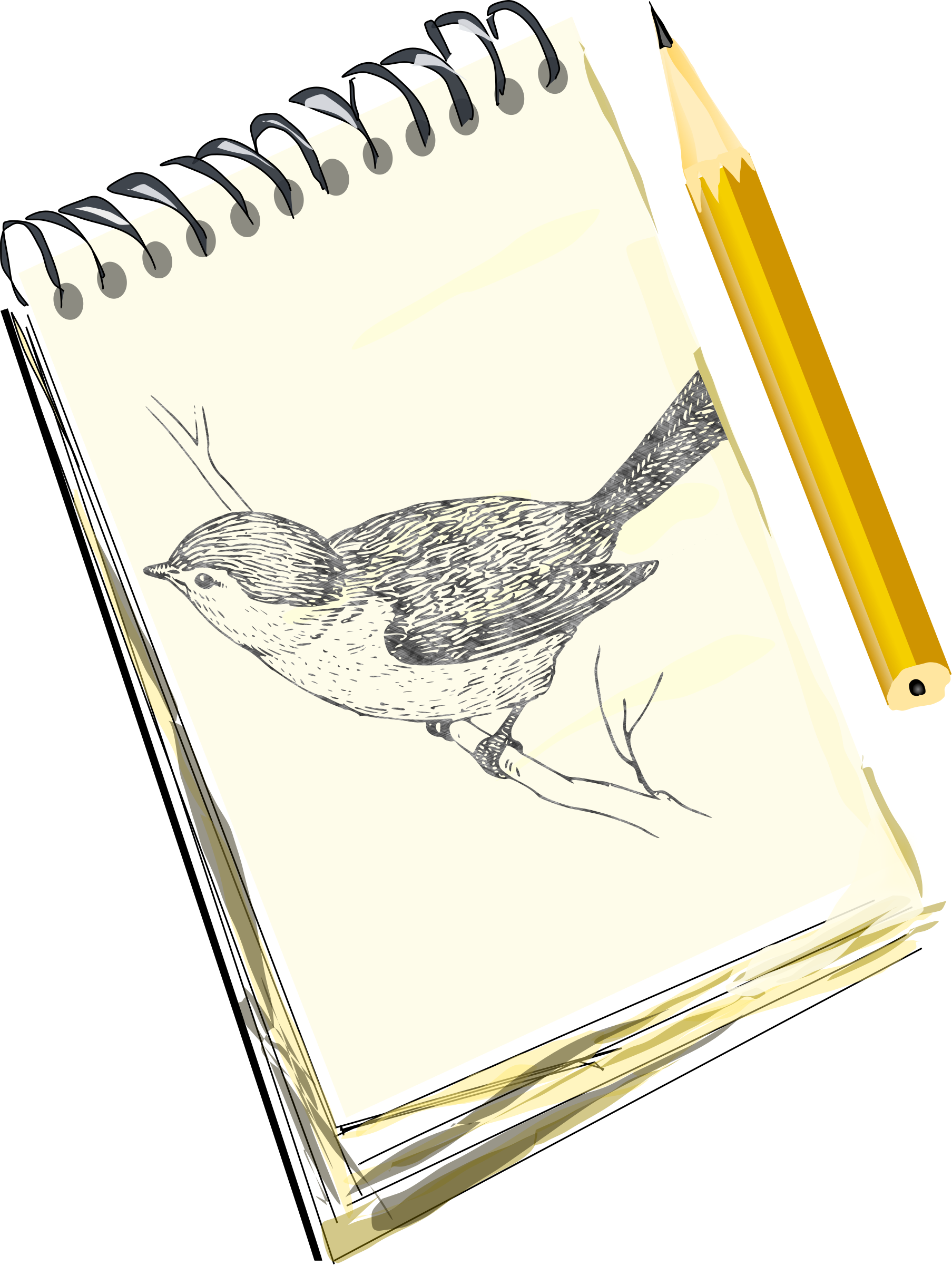 Eady Sketchpad With Drawing Of A Bird Bclipart - Draw A Sketch Pad (1807x2400)