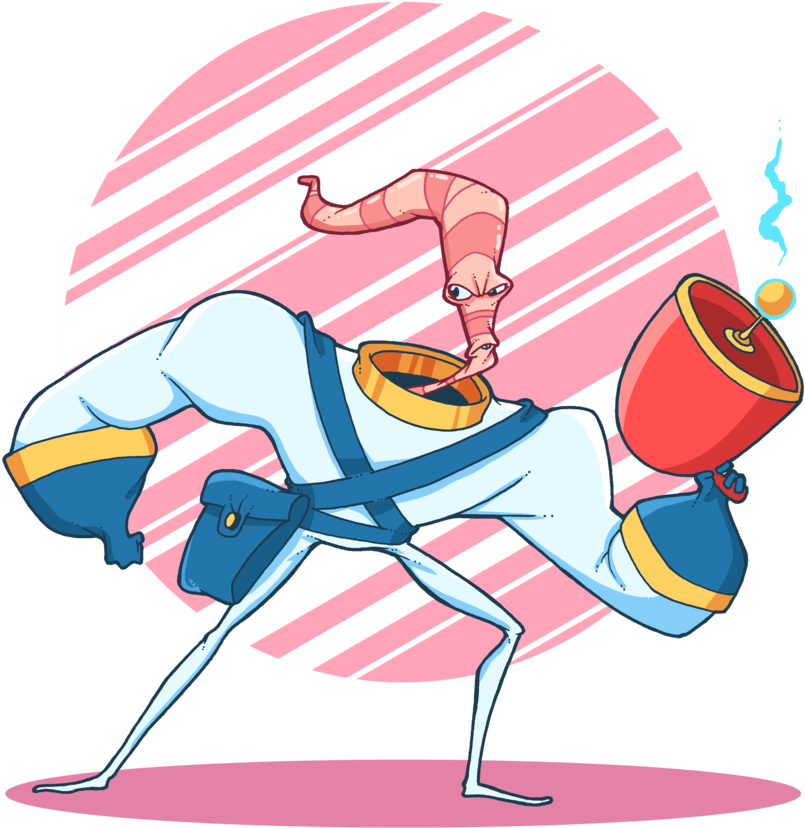Earthworm Jim By Lost Angel Less - Cartoon (900x900)