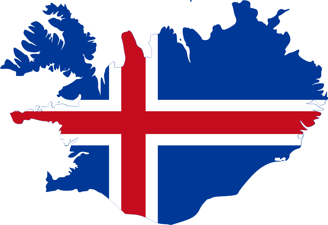 Map Of Iceland With Flag - Iceland Flag Map Png (1280x880)