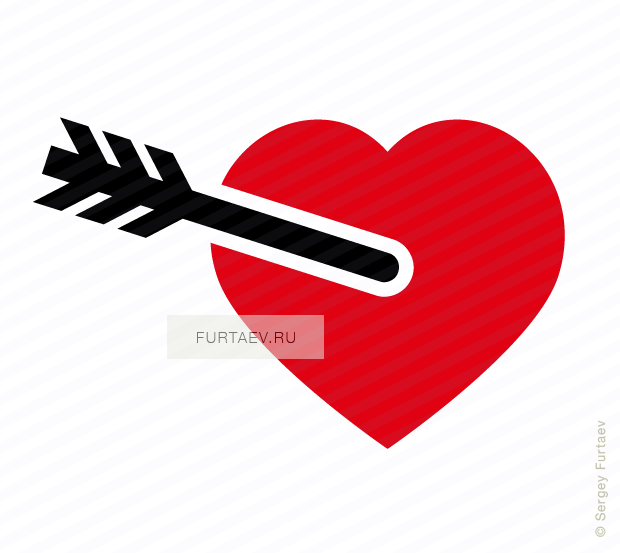Vector Icon Of Arrow In Heart - Arrow In Apple Icon (620x553)