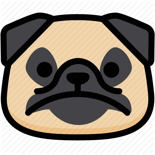 Pug Clipart Sad Cartoon - Nombre De Perruta Pug (512x512)