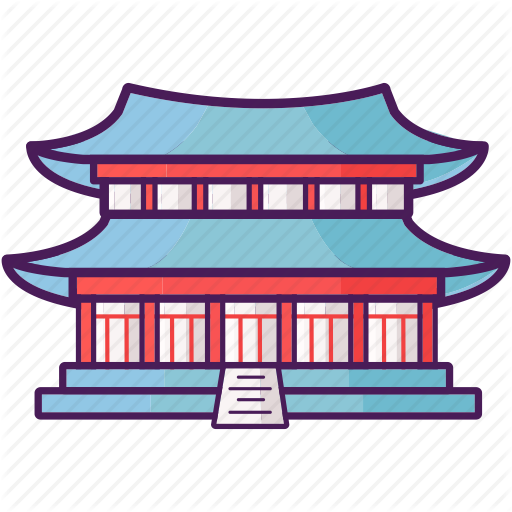 Korean Clipart Palace Pencil And In Color Korean Clipart - Korean Landmark Icon (512x512)