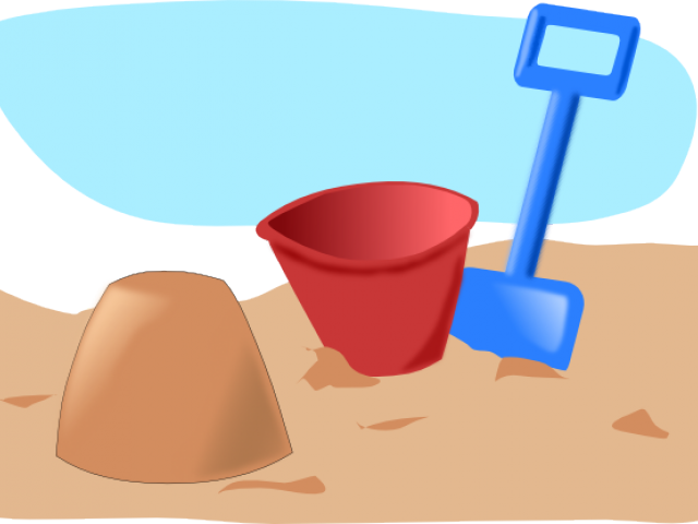 Sand Castle Cliparts - Cartoon Bucket And Spade (640x480)
