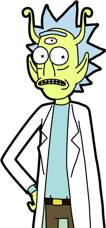Pocket Mortys Alien Rick 2 Arms Front - Rick And Morty Doofus Rick (360x730)