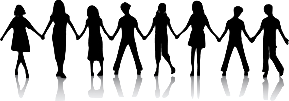 Download Friends Transparent Background 193 - People Holding Hands Clipart (1000x350)