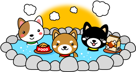 温泉（パンダの親子） - お 風呂 イラスト 動物 (460x264)