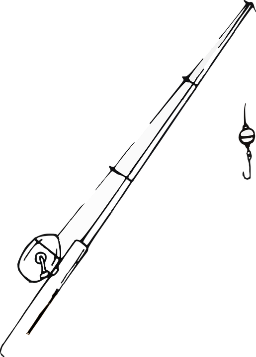Fishing Pole Clipart 2, Buy Clip Art - Easy Fishing Pole Drawing (515x720)
