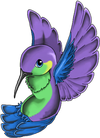 Native American Hummingbird Clipart - Cartoon Tattoos Hummingbird (350x485)
