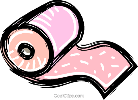 Roll Of Toilet Paper Royalty Free Vector Clip Art Illustration - Frequent Urination (480x350)