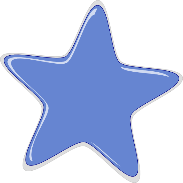 Blue Cartoon Star Clip Art At Clkercom Vector Online - Cartoon Images Of Star (594x595)
