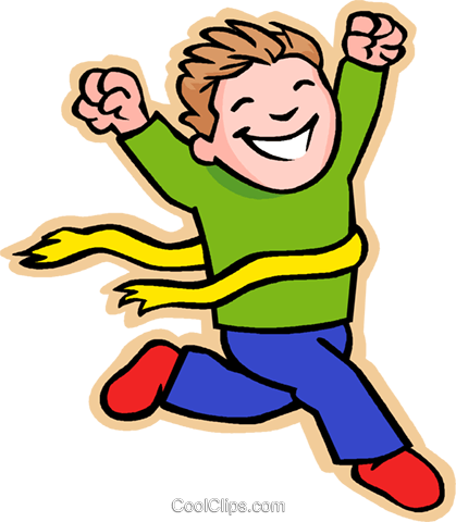 A Vector Illustration Of Happy Kids In A Bicycle Race - Sports Day Clip Art (419x480)