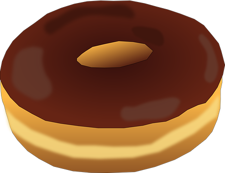 Coffee, Yummy Donuts, Coffee, Delicious, Doughnut Png - Plain Chocolate Donut (442x340)