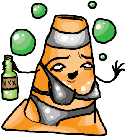 Drunk Hooker Traffic Cone By Radiationzombie - Drunk Hooker Traffic Cone By Radiationzombie (575x623)