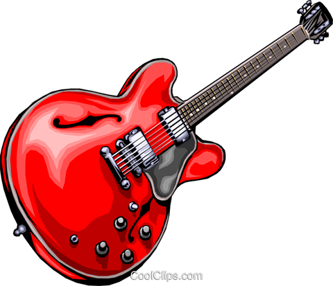 Electric Guitar Royalty Free Vector Clip Art Illustration - Guitar Clip Art (480x413)