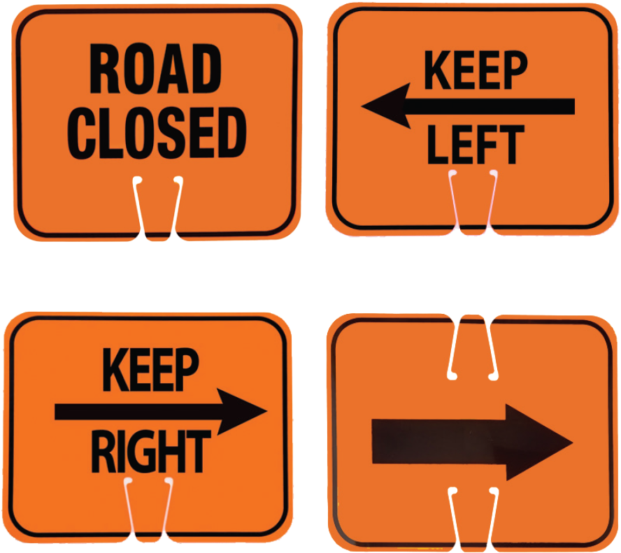 Attach To All Manufacturers' Cones - Cortina Keep Left Traffic Cone Sign (1200x900)