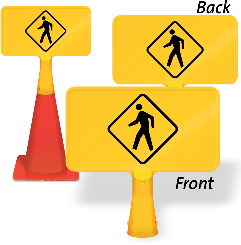 Pedestrian Crossing Coneboss Sign - Gaslamp Quarter Association (800x800)