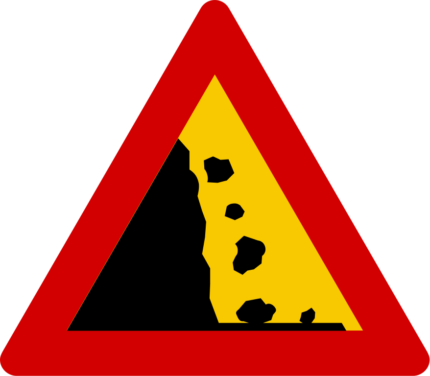 Iceland Road Sign A21 - Falling Rocks Traffic Sign (878x768)