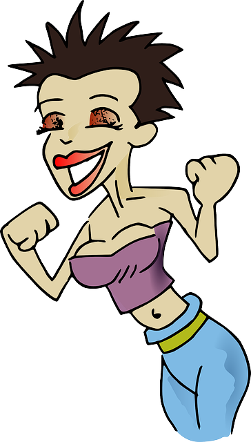 Lady, Woman, Girl, She, Jumping - Clip Art (364x640)